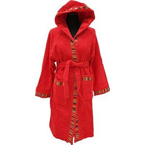 Caleffi 32931 katoen Yupi Junior badjas met capuchon voor 10-12 jaar, rood