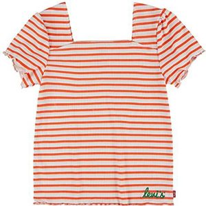 Levi's Lvg Ss Geribbelde Baby T-shirt voor meisjes 4ee327, warm koraal, 12 jaar