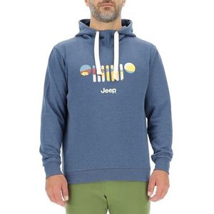 JEEP O102889-A099 J Heren Hoodie - Roosterpatroon Achtergrond Boor J23W Heren Blauw Melange M