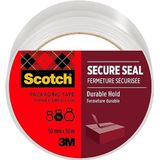 Scotch Secure Seal Verpakkingstape voor veilige afdichting, transparant, 50 mm x 50 m, 1 rol/verpakking, hoogwaardig plakband voor het sluiten van dozen, dozen en pakketten