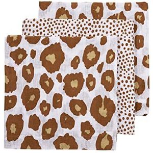 Meyco Baby Swaddle - Cheetah, Panter Camel - 120 x 120 cm - 2-pack