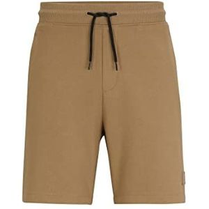 HUGO Diz C Shorts voor heren, van katoen-terry met tonale logo-patch, Open Brown242, S