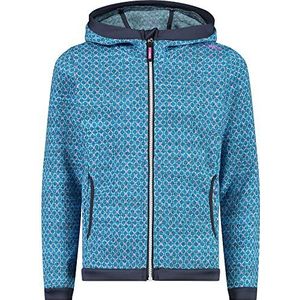 CMP - Kid G Jacket Fix Hood, Girl, Turchese-Purple Fluo, 110