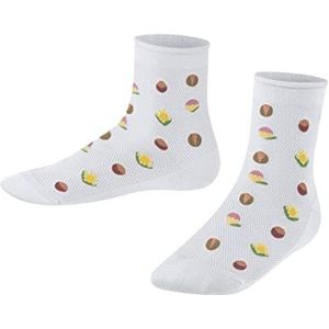 FALKE Uniseks-kind Korte sokken Dotted Flower K SSO Lyocell Dun gedessineerd 1 Paar, Wit (White 2000), 35-38