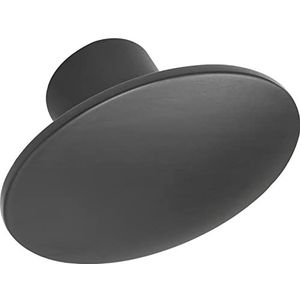 Furnipart Meubelknop Dome 50x36mm - Meubelknop ovaal - ideaal als ladeknop, gegoten zink zwart mat