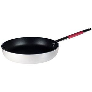 Pentole Agnelli lijn Cookware System koekenpan inductie verzonken kop hoog met handvat Cool, rood 40 cm zilver/rood