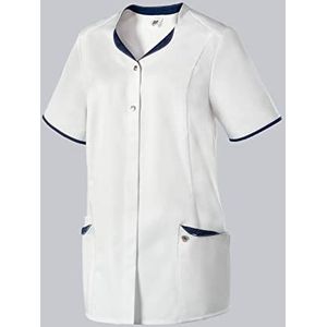BP 1702-485-2110 Kaszak voor dames, moderne pasvorm, 50% katoen/50% polyester, wit/nachtblauw, maat M
