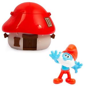 Les Smurfen, 1 paddenstoelhuis met 1 figuur 5,5 cm, verrassing, willekeurige modellen, speelgoed voor kinderen vanaf 3 jaar, PUF13, blauw