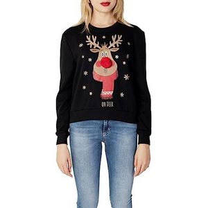 ONLY Women's ONLYDA Xmas L/S O-Neck Box SWT Sweatshirt, Black/Print: Rudolph, S (2-pack)