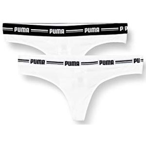 PUMA Dames thong slip (verpakking van 2), wit-wit, S