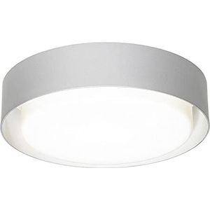 A628-00737 plafondlamp, rond, 2 x E27 21 W, aluminium ring, mondgeblazen glas, grijs, 9,9 x 20 x 20 cm