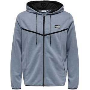 ONLY & SONS Onsliam Reg Hoodie Tracksuit Sweatjack voor heren, Flint Stone/Detail: melange, XL