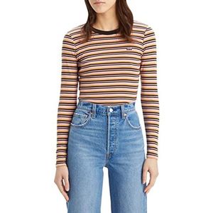 Levi's dames Long-Sleeve Baby Tee, Reanna Stripe Mole, XL