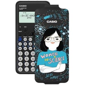 Casio FX-82SP CW Wetenschappelijke rekenmachine, met Jess Wade, geïllustreerd door Coco Escribano, aanbevolen voor het Spaanse en Portugese cv, 5 talen, meer dan 300 functies, donkergrijs