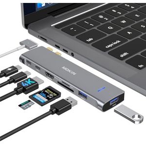 USB C-adapter voor MacBook Pro 2020, MacBook Pro USB-adapter, HDMI MacBook Pro-dongle met 4KHDMI, 2 USB 3.0, TF/SD, USB-C 100W en Thunderbolt 3