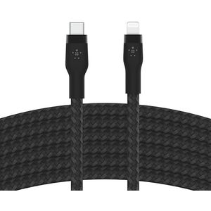 Belkin BoostCharge Pro Flex gevlochten USB Type C/Lightning-kabel (3m), MFi-gecertificeerde 20 W PD Power Delivery-snellaadkabel voor iPhone 14/14 Plus, 13, 12, Pro/Max, mini, SE, iPad en meer – Zwart