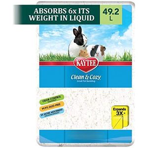 Kaytee 894627 Clean & Cozy strooi voor kleine huisdieren/knaagdieren/hamsters, 99,9% stofvrij, geurcontrole - 49,2 L, wit