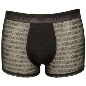 Emporio Armani Heren Heren Jacquard Logo Mesh Trunks, zwart, XL