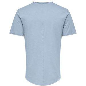 ONLY & SONS T-shirt voor heren, lange snit, ronde hals, Eventide., XL