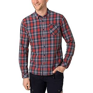 Timezone Weave geruit herenshirt, Rood Blauw Wit Check, 3XL