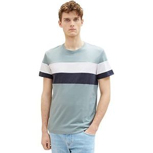 TOM TAILOR Colourblock T-shirt voor heren, 28129 - Light Ice Blue, 3XL