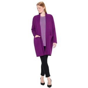 Ulla Popken Grote maten grote maten plussize gebreide jas, lang, open vorm, zacht fijn gebreid, braambes, 58-60