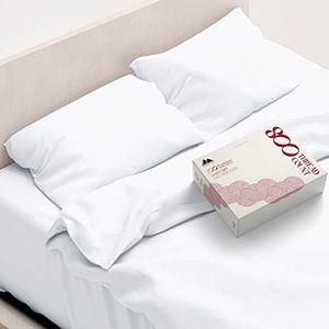 Mayfair Linen Hotel Collection Egyptisch katoen satijn 800 draadtelling lakenset California King wit