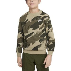 Nike FD3172-276 K Club FLC HBR Crew Camo Sweatshirt Unisex NEUTRAL Olijf/NEUTRAL Olijf/Wit Maat XS