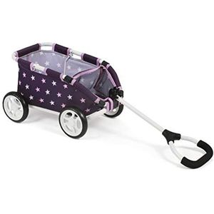 Bayer Chic 2000 660 71 Trekwagen Skipper, kleine bolderkar voor teddy's en poppen, sterren paars, 46 x 30 x 29 cm