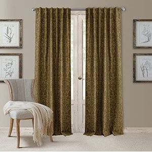 Elrene Verduisterende staaf zak/achterkant tab venster gordijn paneel, stof, antiek goud, 52"" B x 95"" L (Pack van 1)