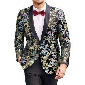 COOFANDY Heren Smoking Jas Pak Moderne Luxe Stijlvolle Colbert Blazer Met Bloemmotief Paisley Voor Diner Bruiloft Feest Prom