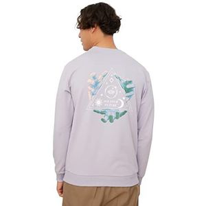 TRENDYOL MAN Katoenmix Sweatshirt - Paars - Regular, lila, XL