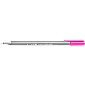 Staedtler 334-221 Triplus Fineliner (driehoekig, superfijne, metalen punt, lijnbreedte ca. 0,3 mm, 10 stuks) neon roze