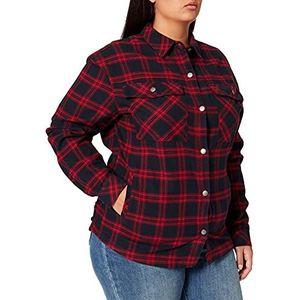 Urban Classics Overhemd voor dames, oversized overhemd, middernachtmarineblauw/rood, 4XL Große Größen Extra Tall