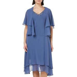 Gina Bacconi Midi-jurk met V-hals, verfraaide jurk en jas voor dames, cocktail, Bruiloft, 46