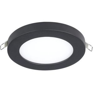 EGLO LED inbouwspot Fueva Flex, ronde inbouw lamp, spot van zwart aluminium en kunststoff, plafondlamp warm wit, plafond spotje Ø 11,7 cm