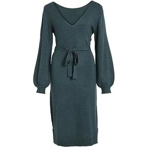 VIRIL REV V-hals Knit Dress - NOOS, Ponderosa Pine/Detail: dark melange, S