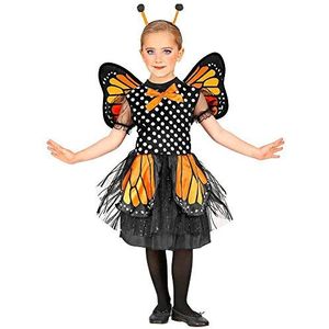 Widmann - Kinderkostuum vlinder, jurk met tutu, vleugels, antenne, carnaval, themafeest