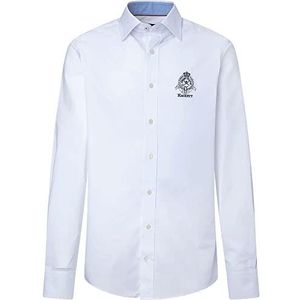 Hackett London Heritage POPLIN Overhemd voor heren, wit, XS, Kleur: wit, XS