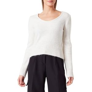 Trendyol Regular sweater voor dames, rechte lange mouwen, ecru, L
