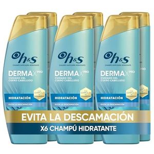 H&S Dermaxpro Anti-roosshampoo voor droog hoofdleer, met actieve aloë, vitamine E en kokosmelk, klinisch getest en dermatologisch getest, 300 ml x 6