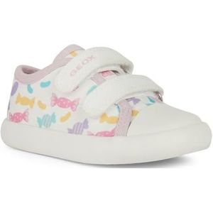 Geox B GISLI Girl B Sneakers voor babymeisjes, wit/multicolor, 20 EU, Wit Multicolor, 20 EU