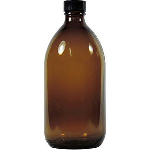 Viva huishoudelijke artikelen apothekersfles, medicijn-/bruine glazen fles inculsief een beschrijfbaar etiket