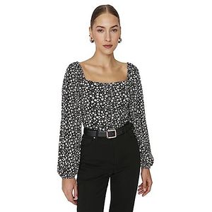 Trendyol TWOAW22BZ0254 dameshemd, zwart/puro plezier, M, Zwart/puur plezier, M