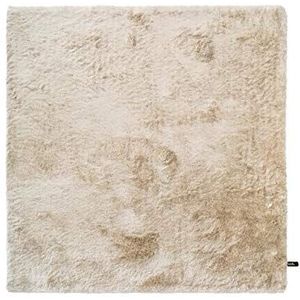 benuta Shaggy hoogpolig tapijt Whisper vierkant beige 60x60 cm | langpolig tapijt voor slaapkamer en woonkamer