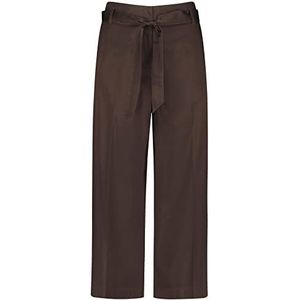 Gerry Weber Dames verkorte zomerbroek broek vrije tijd verkort broek effen kleur 7/8 lengte, donkerbruin, 40 NL Kort