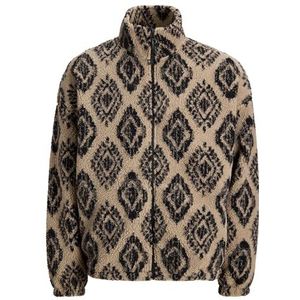 Jack & Jones - Fleece Jas - Cappuccino/Zwart - Losse Pasvorm