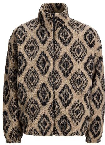 Jack & Jones - Fleece Jas - Cappuccino/Zwart - Losse Pasvorm