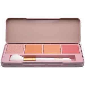 bonvoyage Essentials Radiant, Blush Palette met 4 Matte en Parelmoer Blush Tinten, Inclusief Blush Kwast voor een Egale Applicatie, Blush Make-up Kit