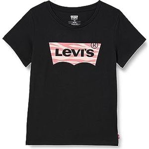 Levi's Lvg ss Zebra Batwing T-shirt voor meisjes 3ej137 T-shirt, Kaviaar, 8 jaar